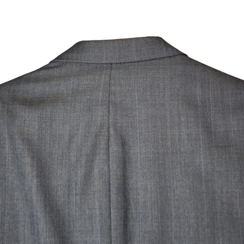 Vtg Hart Schaffner Marx 2 pc Suit 43R 44R Men Gray Gold Trumpeter Wool USA 38x28